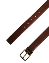 Dolce & Gabbana Men Brown Classic Leather Metal Buckle Belt