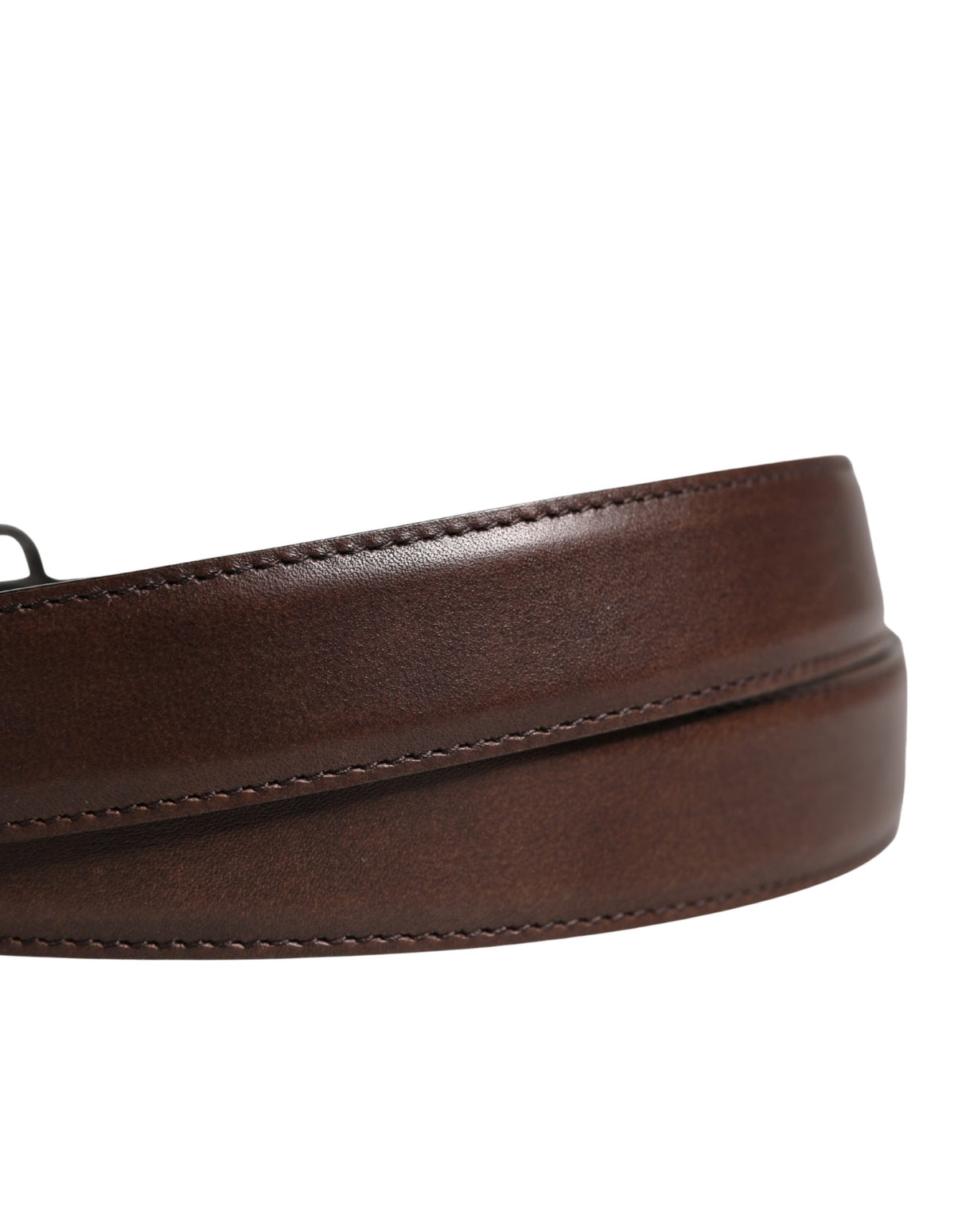 Dolce & Gabbana Men Brown Classic Leather Metal Buckle Belt