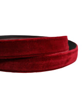 Dolce & Gabbana Men Burgundy Velvet Cotton Metal Buckle Belt
