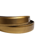 Dolce & Gabbana Men Gold Classic Leather Metal Buckle Belt
