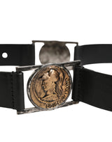 Dolce & Gabbana Men Black Classic Leather Metal Buckle Belt