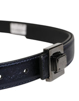 Dolce & Gabbana Men Black Classic Leather Square Buckle Belt