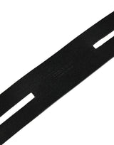 Dolce & Gabbana Black Double Strap Leather Silver Buckle Belt