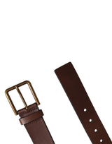 Dolce & Gabbana Men Brown Classic Leather Metal Buckle Belt
