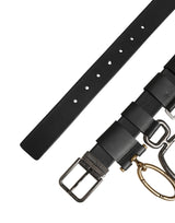 Dolce & Gabbana Men Black Classic Leather Metal Buckle Belt