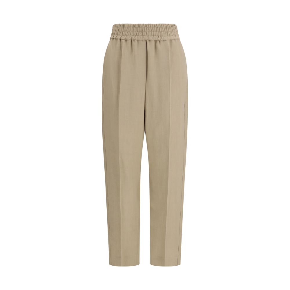 Brunello Cucinelli Beige Viscose Casual Pants