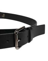 Dolce & Gabbana Men Black Calfskin Leather Metal Buckle Belt