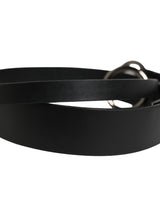 Dolce & Gabbana Men Black Calfskin Leather Metal Buckle Belt
