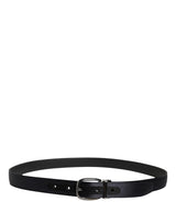 Dolce & Gabbana Men Black Classic Viscose Metal Buckle Belt