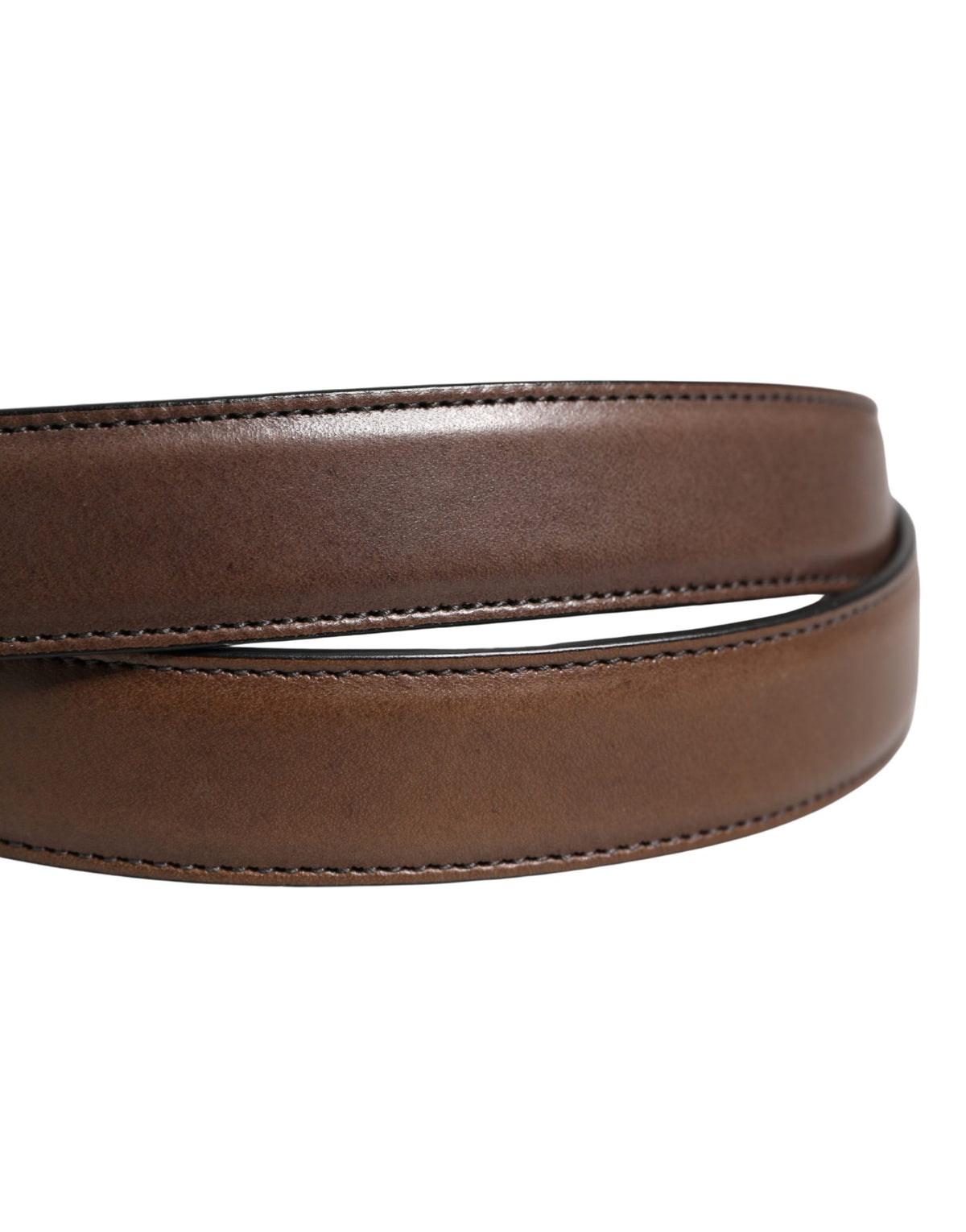 Dolce & Gabbana Men Brown Classic Leather Metal Buckle Belt