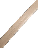 Dolce & Gabbana Men Beige Woven Leather Metal Buckle Belt