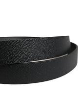 Dolce & Gabbana Men Black Calfskin Leather Square Buckle Belt