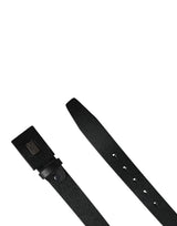 Dolce & Gabbana Men Black Calfskin Leather Square Buckle Belt