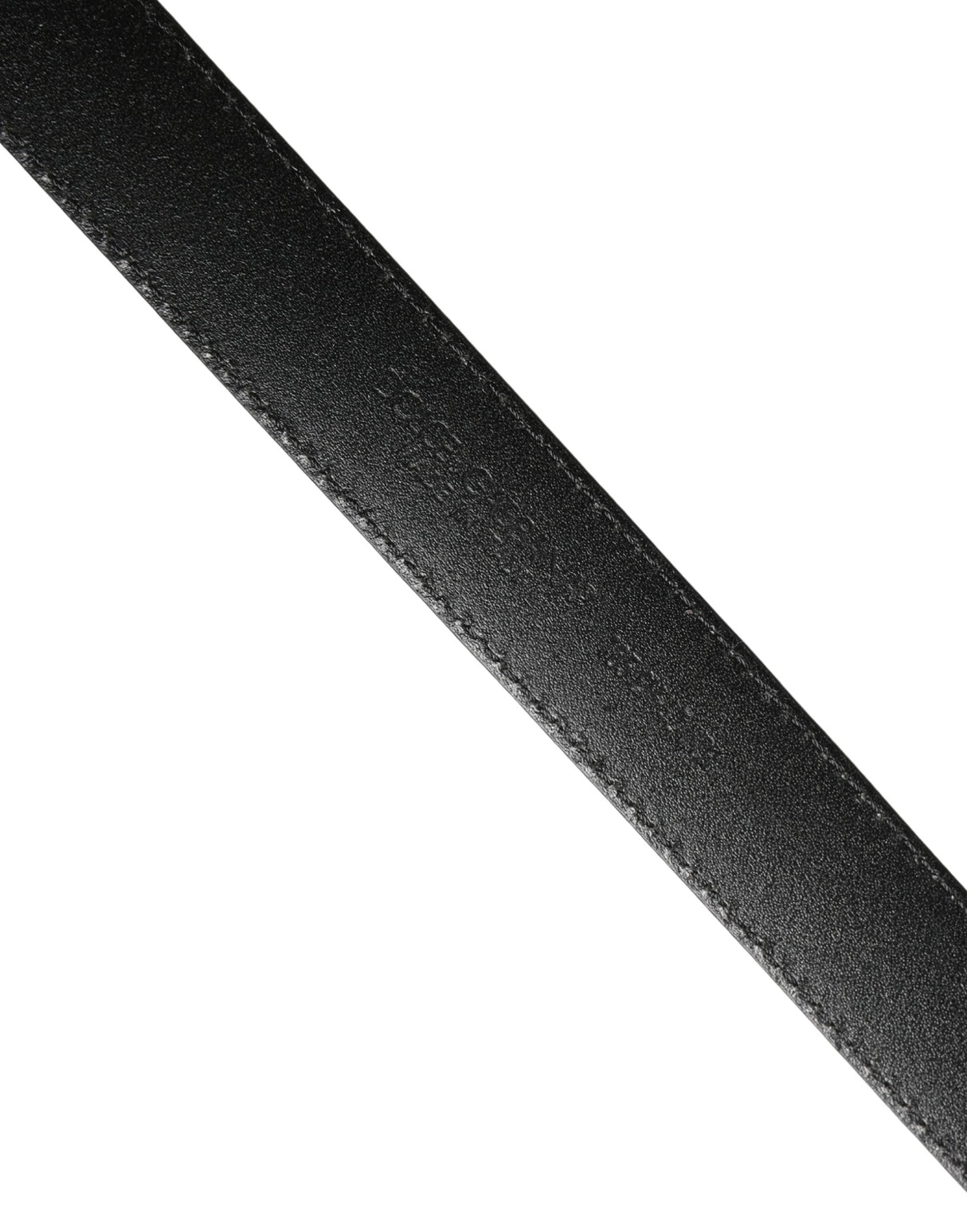 Dolce & Gabbana Men Black Calf Leather Logo Metal Buckle Belt