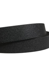 Dolce & Gabbana Men Black Calf Leather Metal Buckle Belt