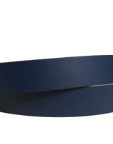 Dolce & Gabbana Men Blue Calf Leather Logo Metal Buckle Belt