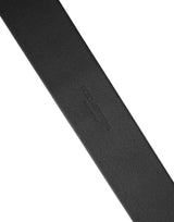 Dolce & Gabbana Men Black Classic Leather Metal Buckle Belt
