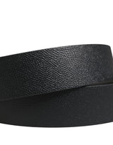 Dolce & Gabbana Men Black Classic Leather Metal Buckle Belt