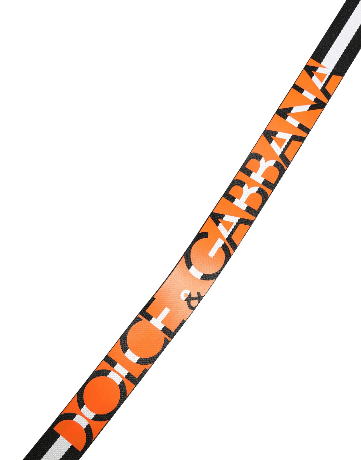 Dolce & Gabbana Men Black White Nylon Logo Metal Buckle Belt