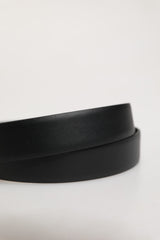 Dolce & Gabbana Men Black Classic Leather Metal Buckle Belt
