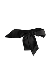 Dolce & Gabbana Black Silk Satin Sash Wide Waist Women Belt