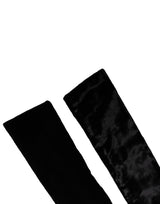 Dolce & Gabbana Black Viscose Satin Waist Women Cintura Belt
