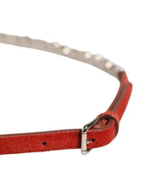 Dolce & Gabbana Red Velvet Crystals Chain Embellished Belt