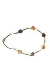 Dolce & Gabbana Gold Brass Chain Coin Embellished Metal Buckle Belt