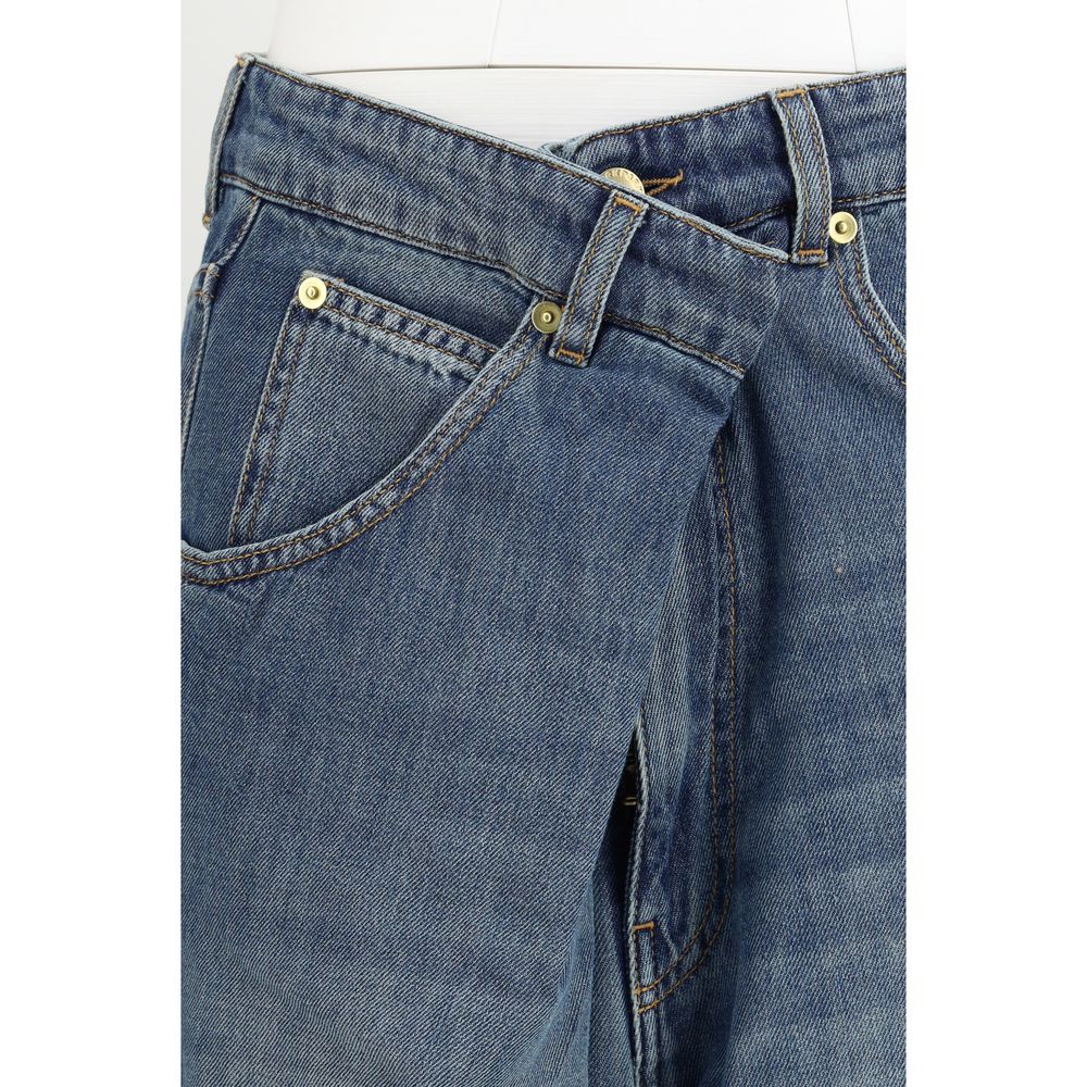 Darkpark Blue Cotton Relaxed Fit Jeans