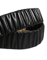 Dolce & Gabbana Black Leather Gold Heart Metal Buckle Belt