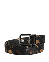 Dolce & Gabbana Multicolor Jacquard Silver Metal Buckle Belt
