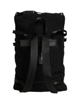 Dolce & Gabbana Black Tricot Wool Blend Duffel Backpack Travel Borse Bag
