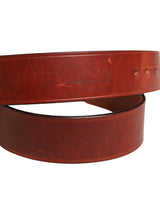GF Ferre Bordeaux Wide Leather Waist Gold Silver Buckle Belt