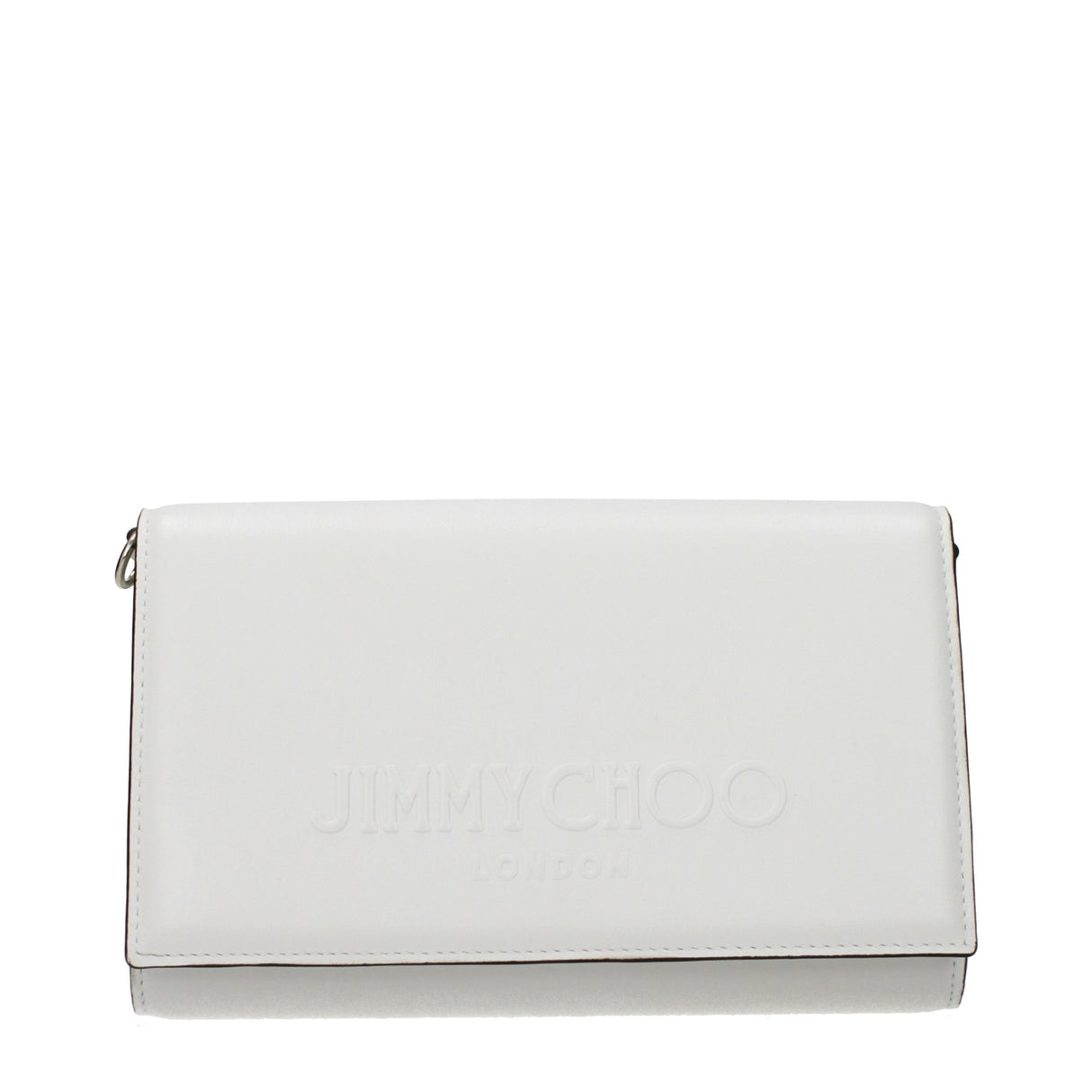 Jimmy Choo White Leather Clutch Bag