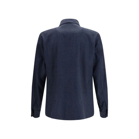 Etro Blue Wool Oves Aries Jacket