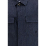 Etro Blue Wool Oves Aries Jacket