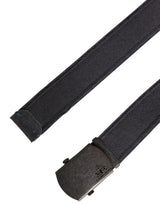 Ermanno Scervino Black Wool Cotton Logo Metal Buckle Belt