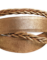 Ermanno Scervino Brown Leather Braided Metal Buckle Belt