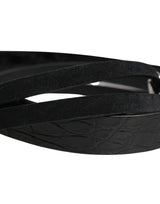 Dolce & Gabbana Black Exotic Leather Silver Metal Buckle Belt