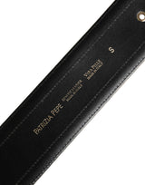 Patrizia Pepe Gray Genuine Leather Square Silver Metal Buckle Belt