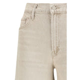 Mother Denim Beige Cotton Flared Jeans