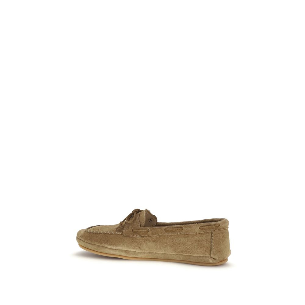 Le Monde Béryl Beige Calf Leather Bos Taurus Slip-On Loafers