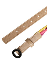 Costume National Multicolor Twisted Leather Circle Buckle Belt