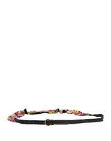 Cavalli Class Multicolor Floral Wide Waist Gold Metal Buckle Cintura Belt