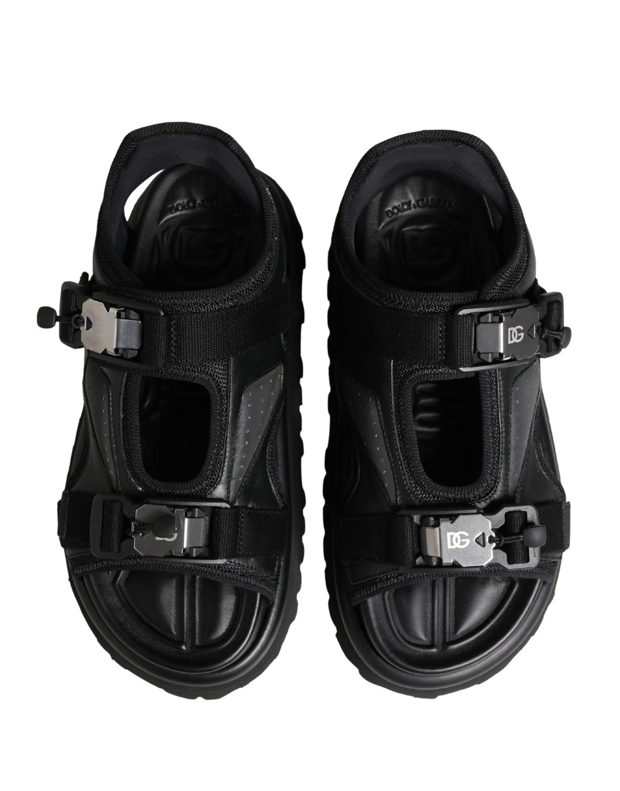 Dolce & Gabbana Black Logo Detailed Men Chunky Sandals Shoes