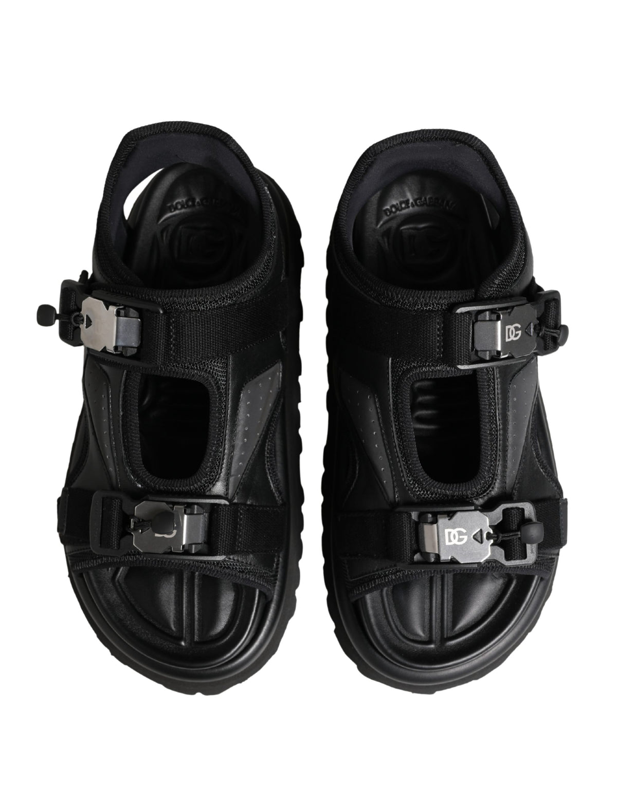 Dolce & Gabbana Black Logo Detailed Men Chunky Sandals Shoes