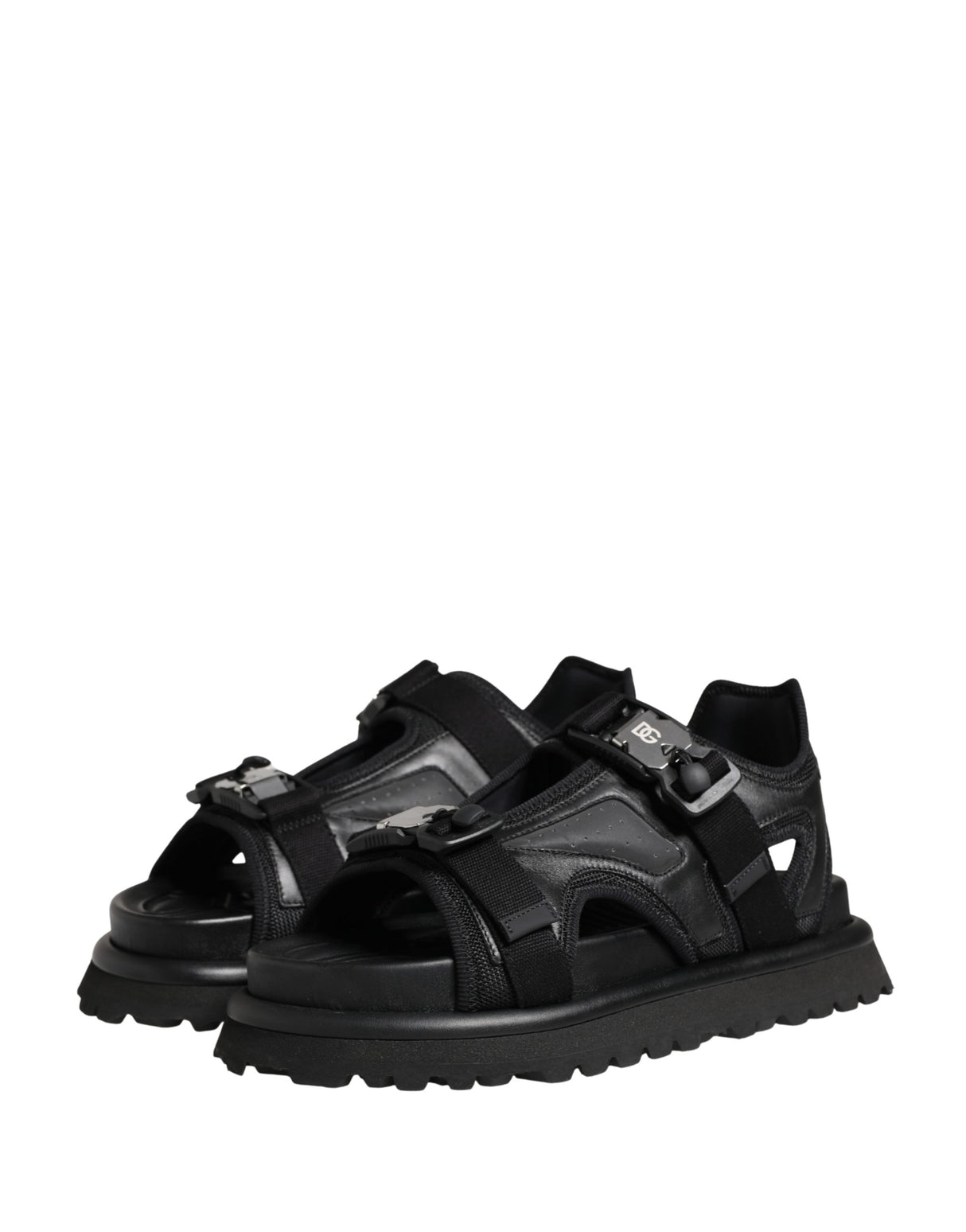 Dolce & Gabbana Black Logo Detailed Men Chunky Sandals Shoes