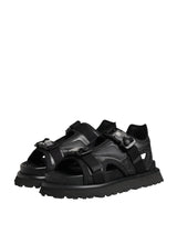 Dolce & Gabbana Black Logo Detailed Men Chunky Sandals Shoes