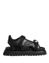 Dolce & Gabbana Black Logo Detailed Men Chunky Sandals Shoes