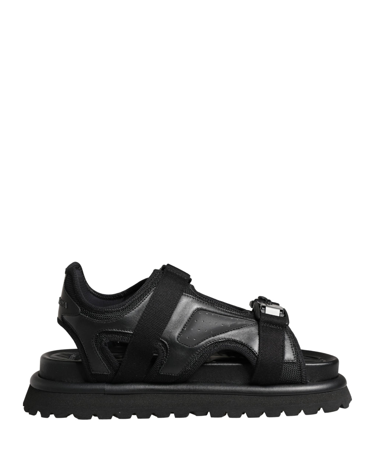 Dolce & Gabbana Black Logo Detailed Men Chunky Sandals Shoes